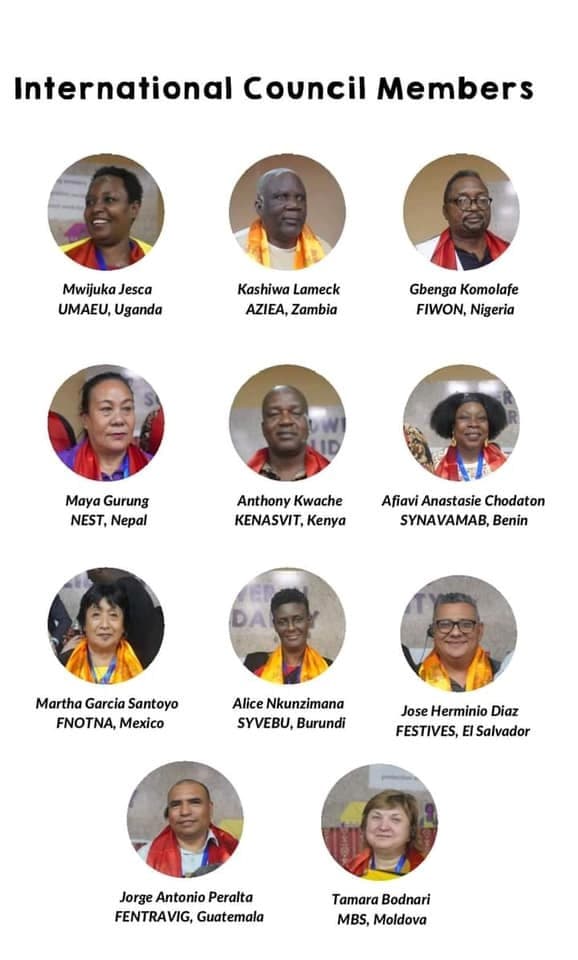 Newly elected International Council Members of StreetNet International; FIWON representative Gbenga Komolafe is in the photo